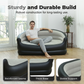 🔥 -50% ! 🛋️ Canapé Gonflable Double Portable – PVC – 138×87×71 cm – Surface Floquée Premium – Gris/Bleu – Confort Instantané Intérieur 🏠