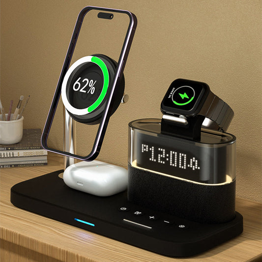 ⏰ PROMO FLASH : 50% DE RÉDUCTION ! 📱 Station de Charge Sans Fil 3-en-1 avec Réveil & Lumière RGB – Charge Smartphone, Montre & Écouteurs 🎧