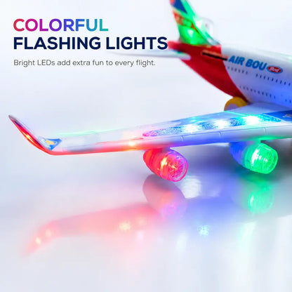 ✈️ PROMO FLASH : 50% DE RÉDUCTION ! 💡 Avion Jouet Électrique avec Sons & Lumières LED – Mouvement Omnidirectionnel Anti-Obstacle – Design Réaliste – Pour Enfants dès 3 Ans ✨