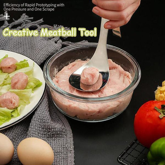 🧆 PROMO FLASH : 50% DE RÉDUCTION ! ✨ Ustensile Créatif pour Boulettes – Acier Inoxydable Alimentaire & Orifice Ovale – Façonnage en 3 Secondes for Boulettes Parfaites Maison 👨‍🍳