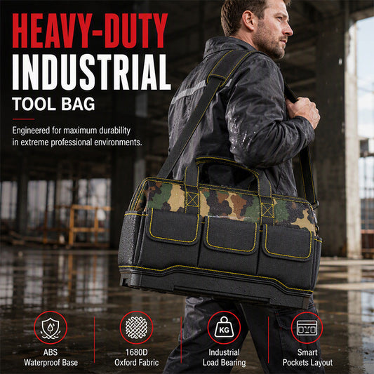 🧰 PROMO FLASH : 50% DE RÉDUCTION ! 🔧 Sac à Outils Imperméable – Tissu Oxford 1680D & Base ABS – Fond Rigide & Haute Capacité for Électriciens & Plombiers 🛠️
