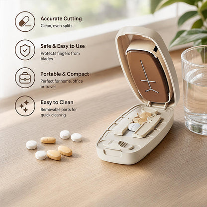💊 PROMO FLASH : -50% ! 🧴 Coupe-Comprimés Portable – Découpe Précise & Lame Protégée – ABS & Silicone for Organisation des Doses Quotidiennes 🩺