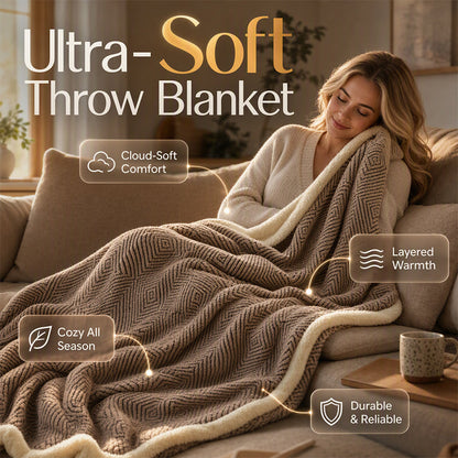 🛋️ PROMO FLASH : 50% DE RÉDUCTION ! 🧶 Couverture Douce Épaisse Double Couche – Polyester – Ultra-Doux & Chaud for Canapé & Lit ✨