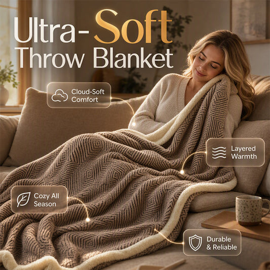 🛋️ PROMO FLASH : 50% DE RÉDUCTION ! 🧶 Couverture Douce Épaisse Double Couche – Polyester – Ultra-Doux & Chaud for Canapé & Lit ✨