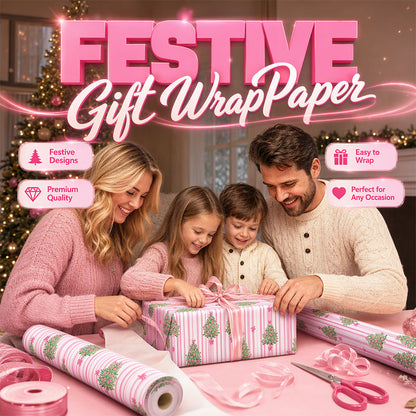 🎄 PROMO FLASH : 50% DE RÉDUCTION ! 🎁 Papier Cadeau de Noël – Papier Couché – Motifs Festifs & Facile à Plier for Cadeaux de Fêtes 🎀