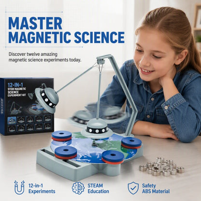 🧲 PROMO FLASH : 50% DE RÉDUCTION ! ⏰ Kit d'Expériences Scientifiques Magnétiques 12-en-1 – Plastique – Train Maglev & Physique for Enfants & Apprentissage Ludique 🎓