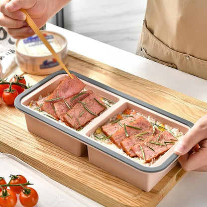 🍱 PROMO FLASH : 50% DE RÉDUCTION ! Boîte de Préparation de Repas en Silicone – Qualité Alimentaire – Compartimentée & Couvercle Hermétique for Congélateur & Four – 3 Couleurs 🎨