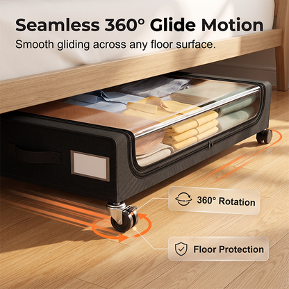 🛏️ PROMO FLASH : 50% DE RÉDUCTION ! 🚗 Chariot de Rangement Sous-Lit – Acier Renforcé & Tissu Non-Tissé – Roues 360° Silencieuses for Chambre & Salon 🧺