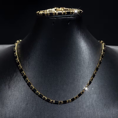 ✨ 50% DE RÉDUCTION ! Parure Bijoux Scintillants pour Homme – Collier & Bracelet Zircon Cubique, Style Street Luxe