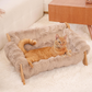 🐾 PROMO FLASH : 50% DE RÉDUCTION ! ✨ Lit Surélevé en Bois pour Animaux – Cadre Naturel & Coussin Peluche Ultra-Doux – Lavable en Machine for Confort Toutes Saisons 🛌