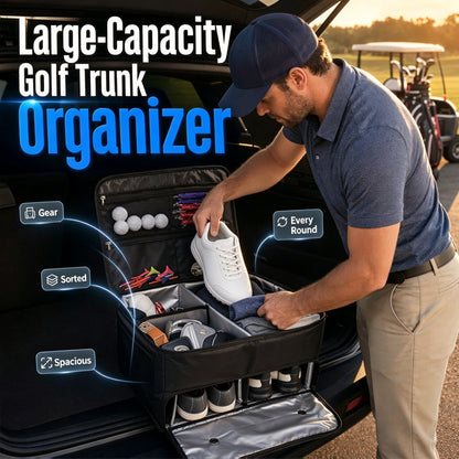 ⛳ PROMO FLASH : 50% DE RÉDUCTION ! Organisateur de Coffre pour Golf – Nylon Premium – Compartiments Intelligents & Chaussures Séparées for Voyage & Entraînement 🚗