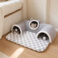 🐱 PROMO FLASH : 50% DE RÉDUCTION ! 🕳️ Tunnel & Lit 3-en-1 en Peluche pour Chat – Tapis Carreaux & Pompons Interactifs – Fermeture Éclair for Jeu & Sieste 🔮