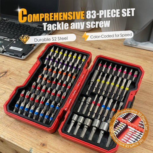 🔩 PROMO FLASH : 50% DE RÉDUCTION ! Coffret de 83 Embouts de Vissage en Acier Allié S2, Haute Résistance & Repérage par Code Couleur avec Boîtier Renforcé for un Dévissage Précis et Durable ✨