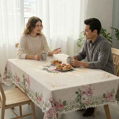 🌸 PROMO FLASH : 50% DE RÉDUCTION ! Nappe Imperméable à Motif Floral – Polyester & Impression HD – Ronde & Rectangulaire – Multi-Tailles for Repas & Fêtes ✨