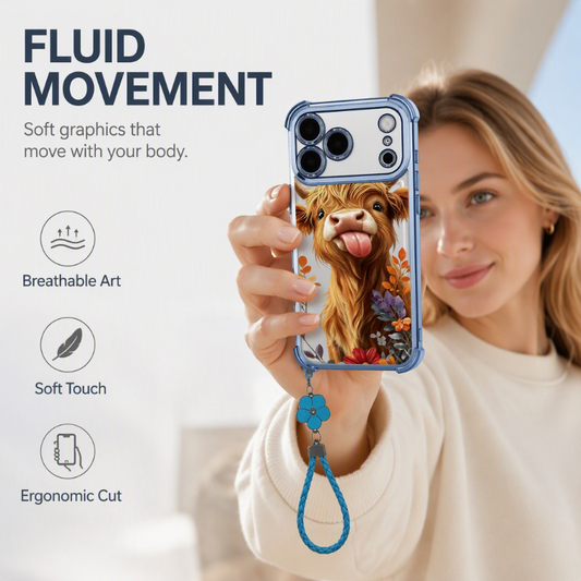 📱 PROMO FLASH : 50% DE RÉDUCTION ! 🎨 Coque de Téléphone Artistique Protective – PC & Impression HD – Motif Highland Cow for Style Urbain Durable ✨