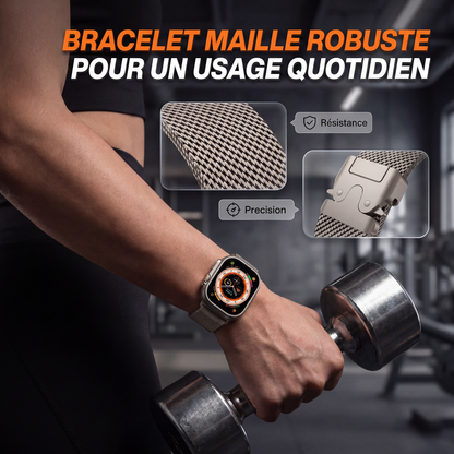⌚ PROMO FLASH : 50% DE RÉDUCTION ! Bracelet en Maille d'Acier Inoxydable – Respirant & Fermoir Sécurisé for Montre Connectée au Look Moderne ✨
