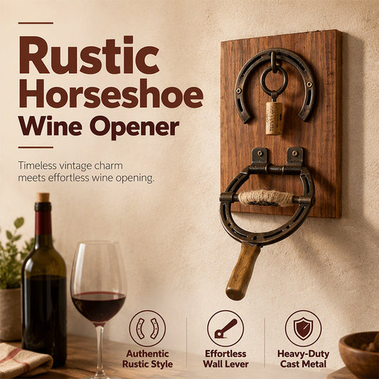 🥂🛒 PROMO FLASH : -50% DE RÉDUCTION ! 🪠 Déboucheur à Vin Fer à Cheval Vintage Mural – Levier Précision 31 cm & Fonte Rustique for Bars Authentiques ✨