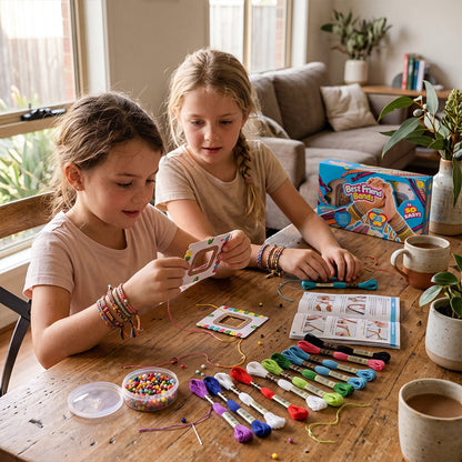 🎀 PROMO FLASH : 50% DE RÉDUCTION ! 🧵 Kit de Fabrication de Bracelets DIY pour Enfants – Tissage Créatif & Perles Colorées – 6 Styles Disponibles for Loisirs Créatifs ✨