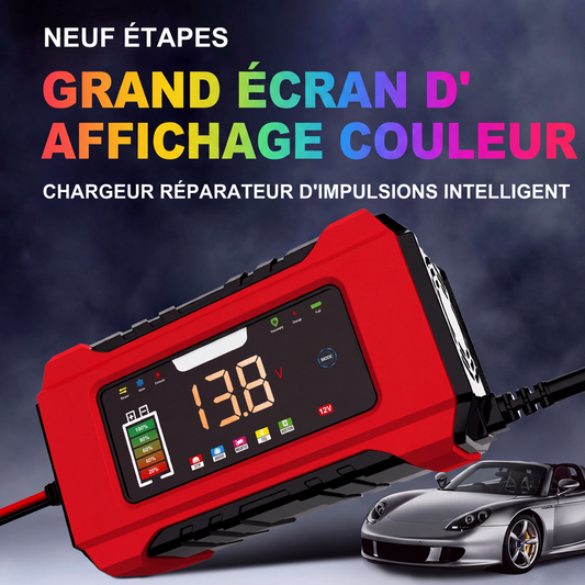 🔋 PROMO FLASH : 50% DE RÉDUCTION ! ⚡ Chargeur de Batterie Voiture Intelligent 12V 6A – 9 Étapes & Réparation par Impulsions – Écran LCD Couleur for Batteries Plomb-Acide 🚗