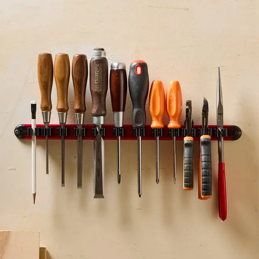 🧰 PROMO FLASH : 50% DE RÉDUCTION ! Organisateur de Tournevis Robuste en Aluminium – Grande Capacité & Montage Polyvalent – 41 cm for Garage & Atelier ✨