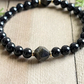 📿 PROMO FLASH : 50% DE RÉDUCTION ! Bracelet en Obsidienne Naturelle – Perles Polyédriques & Séparateurs Dorés, Élastique – 18 cm for Protection Énergétique ✨