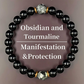 📿 PROMO FLASH : 50% DE RÉDUCTION ! Bracelet en Obsidienne Naturelle – Perles Polyédriques & Séparateurs Dorés, Élastique – 18 cm for Protection Énergétique ✨