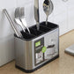 🍴 PROMO FLASH : 50% DE RÉDUCTION ! Porte-Couverts en Acier Inoxydable – 4 Compartiments, Drainage Intégré & Design Compact Gris for Cuisine Organisée ✨