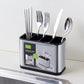 🍴 PROMO FLASH : 50% DE RÉDUCTION ! Porte-Couverts en Acier Inoxydable – 4 Compartiments, Drainage Intégré & Design Compact Gris for Cuisine Organisée ✨