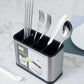 🍴 PROMO FLASH : 50% DE RÉDUCTION ! Porte-Couverts en Acier Inoxydable – 4 Compartiments, Drainage Intégré & Design Compact Gris for Cuisine Organisée ✨
