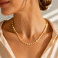 ✨ PROMO FLASH : 50% DE RÉDUCTION ! Collier Chaîne Plate Plaqué Or – Maillons Gravés Étoile & Fermoir Mousqueton – 60 cm for Look Raffiné ✨