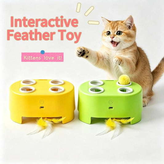 🐱🎉 PROMO FLASH : 50% DE RÉDUCTION ! Jouet Interactif Whack-a-Mole pour Chat – Pompons Surgissants & Plume Rotative, 3 Modes Intelligents, Moteur Silencieux & Rechargeable USB-C for Éveiller l'Instinct de Chasseur au Quotidien ✨