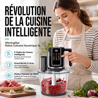 💯 PROMO FLASH : 50% DE RÉDUCTION ! Robot Culinaire 3L Tactile – Moteur Cuivre 500W, Bol en Verre Trempé & 9 Modes Intelligents for Cuisine Pro ✨