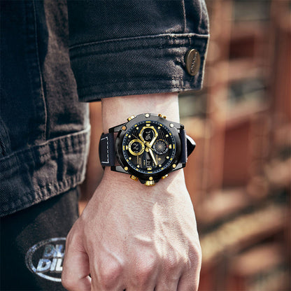 ⌚ PROMO FLASH : 50% DE RÉDUCTION ! Montre Multifonction Homme Lumineuse – Quartz Étanche, Chronomètre & Minuteur for Quotidien Élégant ✨