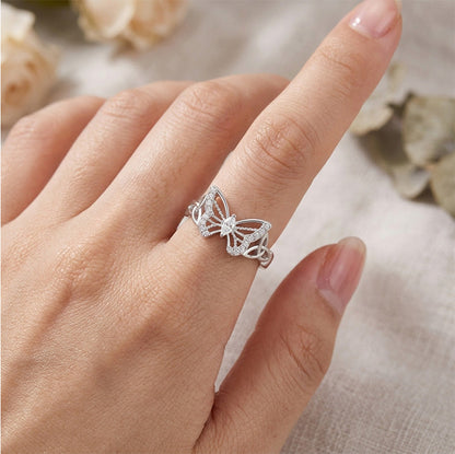 🦋 PROMO FLASH : 50% DE RÉDUCTION ! Bague Papillon en Zircone Cubique – Design Raffiné & Détails Celtiques for Élégance Quotidienne 💍✨