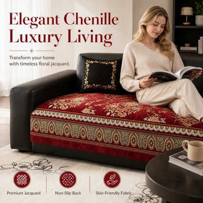 🔥 PROMO FLASH : 50% DE RÉDUCTION ! Housse de Canapé en Chenille – Dos Antidérapant & Motif Floral for Salon Élégant et Protégé 🛋️✨