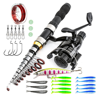 📢 PROMO FLASH : 50% DE RÉDUCTION ! Kit de Pêche de Voyage Complet – Canne Télescopique Fibre de Verre & Moulinet Fluide for Pêche Nomade 🎣✨