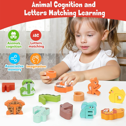 🧩 PROMO FLASH : 50% DE RÉDUCTION ! Jouet d'Association Lettres & Animaux en Bois – Bords Lisses & Pièces Faciles à Saisir for Apprendre l'Alphabet en S'Amusant 🎨✨