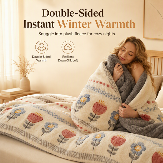 🛏️❄️ PROMO FLASH : 50% DE RÉDUCTION ! Couette d'Hiver Polaire Double Face – Velours Chaud & Polaire d'Agneau Épaissie, Anti-Grumeaux & Matelassage Fixe for des Nuits au Chaud sans Allumer le Chauffage ✨