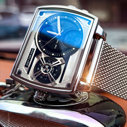⌚ PROMO FLASH : 50% DE RÉDUCTION ! Montre Carrée Lumineuse pour Hommes – Double Chronographe & Affichage Phosphorescent for Précision Jour et Nuit ✨