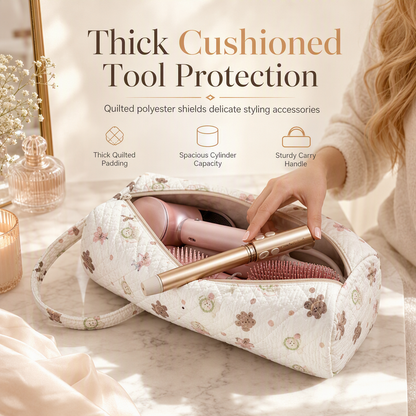 ⏳ PROMO FLASH : 50% DE RÉDUCTION ! Sac de Rangement Matelassé – Protection Rembourrée & Grande Longueur 36 cm for Voyager avec Vos Outils de Coiffure 🐆✨