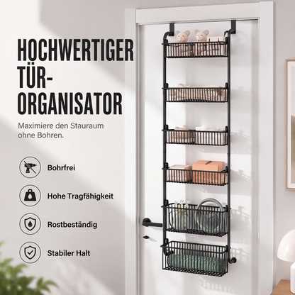 🚪 PROMO FLASH : 50% DE RÉDUCTION ! Étagère de Porte Suspendue – Sans Perçage & Paniers Multiples for Un Rangement Pratique au Quotidien 🧺✨