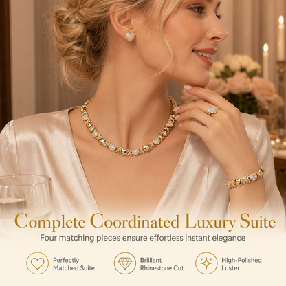 💎 PROMO FLASH : 50% DE RÉDUCTION ! Parure de Bijoux 4 Pièces en Forme de Cœur – Plaqué Or & Strass Cristal for Une Élégance Instantanée en Toute Occasion 👑✨