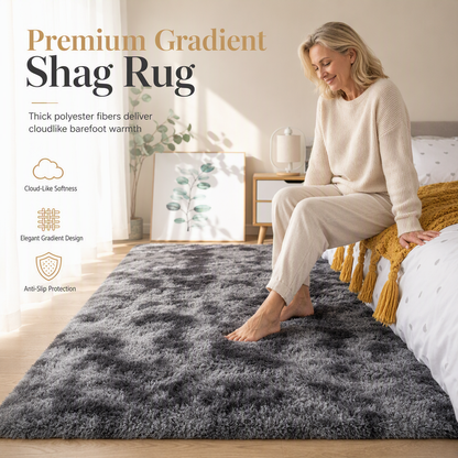 🧶 PROMO FLASH : 50% DE RÉDUCTION ! Tapis Shaggy Épais en Peluche – Dégradé Tie-Dye & Dossier Antidérapant for Un Confort Douillet au Quotidien 🛋️✨