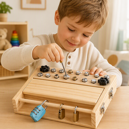 🧩 PROMO FLASH : 50% DE RÉDUCTION ! Planche d'Activités Tournevis Montessori – 18-en-1 & Bois Naturel for Développer la Motricité Fine en S'amusant 🪵✨