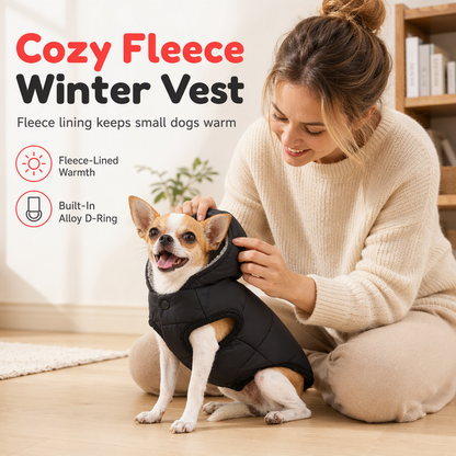 🐾 PROMO FLASH : 50% DE RÉDUCTION ! Manteau d'Hiver à Capuche Doublé Polaire pour Chien avec Anneau Harnais Dorsal Intégré – Coupe-Vent, Imperméable & Doublure Thermique for des Promenades Chaudes et Confortables ✨