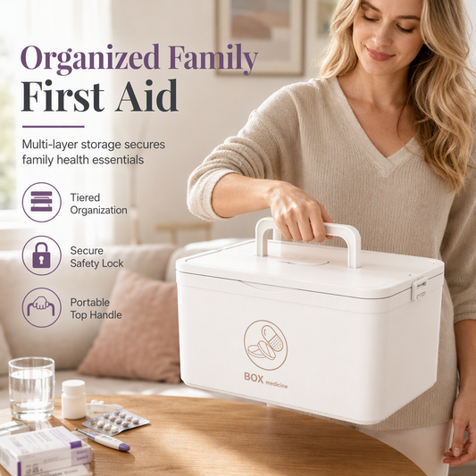 📦💊 PROMO FLASH : 50% DE RÉDUCTION ! Boîte de Rangement de Médicaments Grande Capacité – Compartiments Multiples à Plusieurs Niveaux, Poignée Pliable & Corps Résistant aux Chocs for une Organisation Familiale Efficace des Premiers Secours 🩹🏠✨