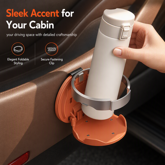 🚗 PROMO FLASH : 50% DE RÉDUCTION ! Porte-Gobelet Pliable Multifonction pour Portière – Grand Diamètre en Cuir PU & Support Smartphone for un Habitacle Élégant et Sans Désordre ✨