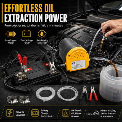 ⚡ PROMO FLASH : 50% DE RÉDUCTION ! Pompe de Vidange Électrique Auto-Amorçante 12V/24V – Moteur Cuivre & Pinces Renforcées for un Transfert d'Huile et Diesel Sans Effort 🚜✨