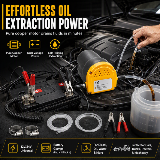 ⚡ PROMO FLASH : 50% DE RÉDUCTION ! Pompe de Vidange Électrique Auto-Amorçante 12V/24V – Moteur Cuivre & Pinces Renforcées for un Transfert d'Huile et Diesel Sans Effort 🚜✨