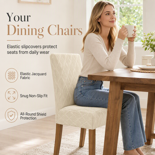 🪑 PROMO FLASH : 50% DE RÉDUCTION ! Housse de Chaise Extensible en Jacquard – Protection Élastique Anti-Taches & Ajustement Universel for des Chaises Comme Neuves en 3 Étapes ✨🎨